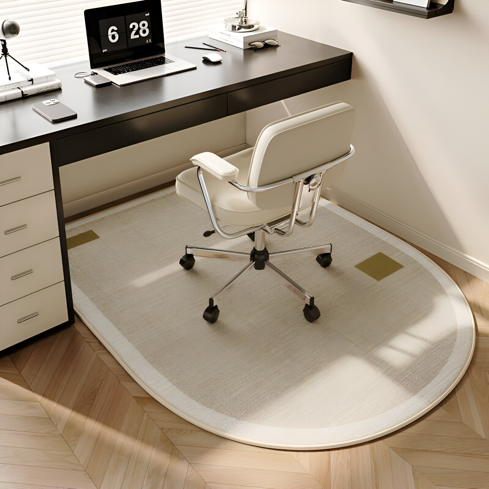 Plush Velvet Oval Area Rug Non Slip Bedroom Carpet Soft Floor Mat Home Office Decor