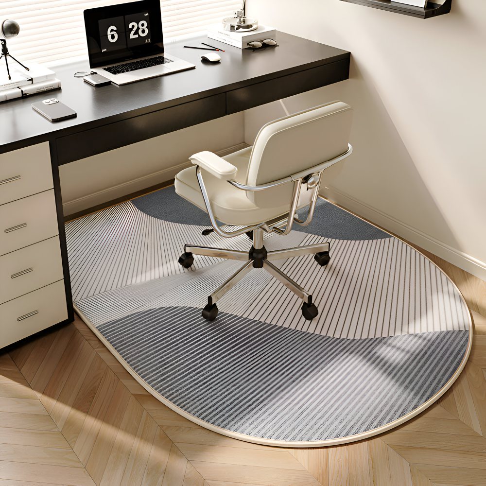 Plush Velvet Oval Area Rug Non Slip Bedroom Carpet Soft Floor Mat Home Office Decor