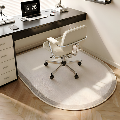 Plush Velvet Oval Area Rug Non Slip Bedroom Carpet Soft Floor Mat Home Office Decor