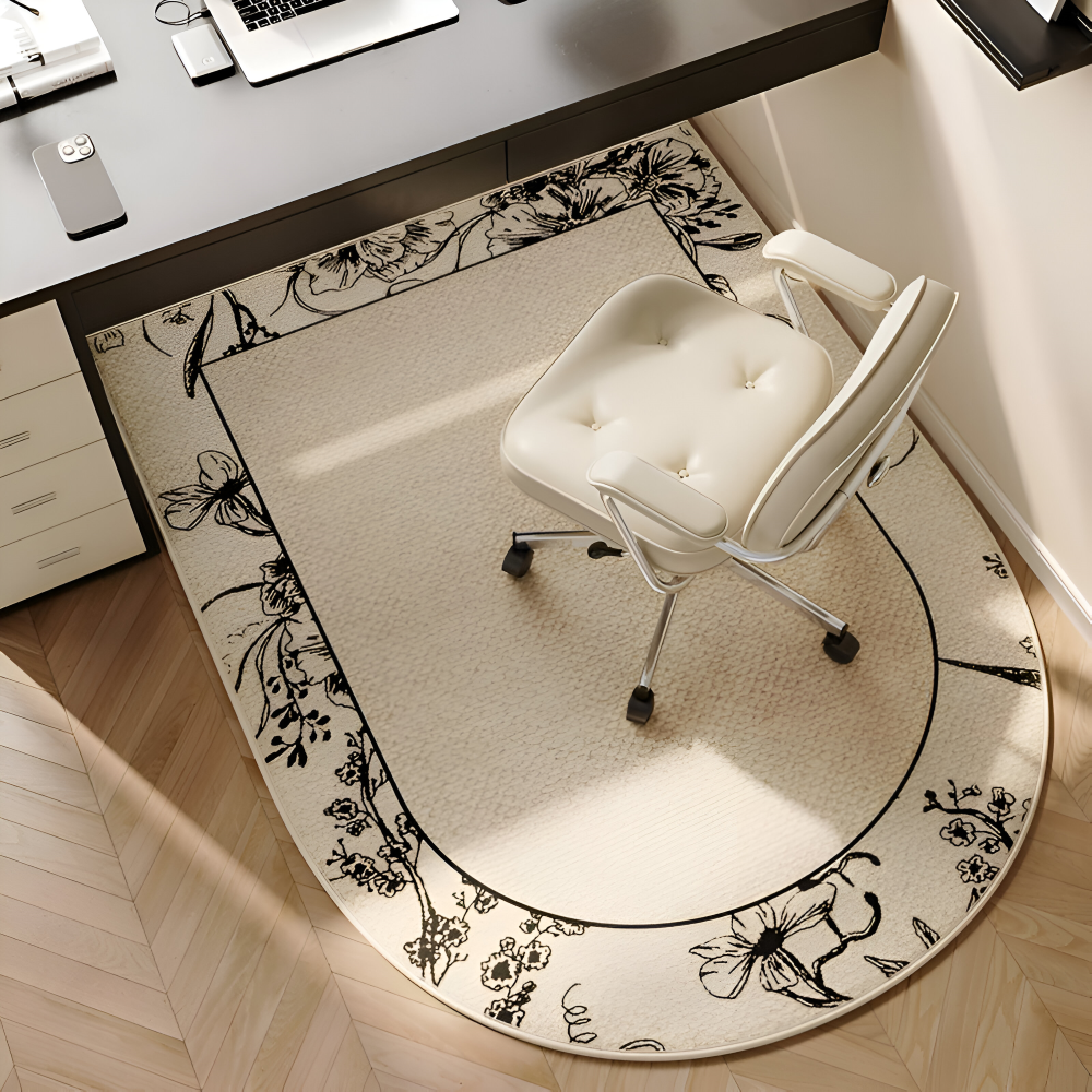 Plush Velvet Oval Area Rug Non Slip Bedroom Carpet Soft Floor Mat Home Office Decor