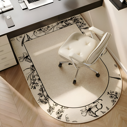 Plush Velvet Oval Area Rug Non Slip Bedroom Carpet Soft Floor Mat Home Office Decor
