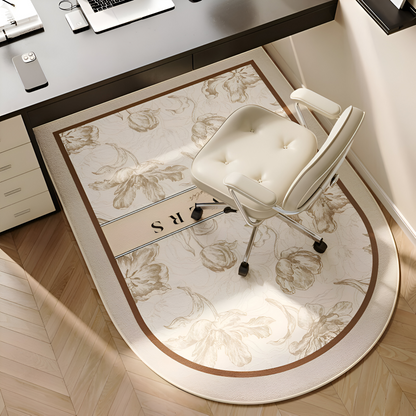 Plush Velvet Oval Area Rug Non Slip Bedroom Carpet Soft Floor Mat Home Office Decor