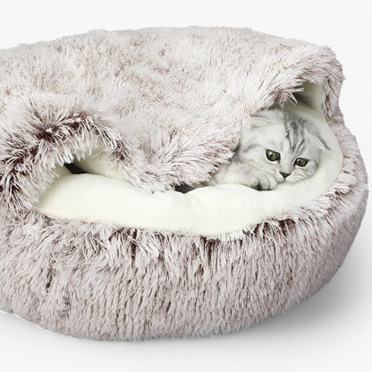 Plush Winter Pet Bed Soft Calming Dog Cat Cushion Nest