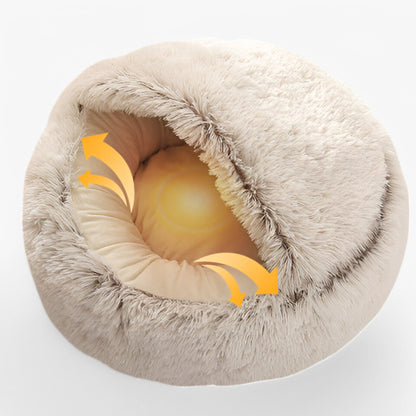 Plush Winter Pet Bed Soft Calming Dog Cat Cushion Nest