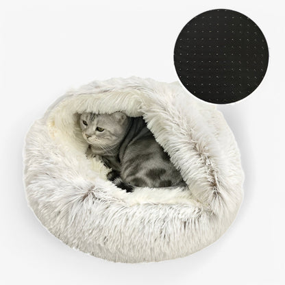 Plush Winter Pet Bed Soft Calming Dog Cat Cushion Nest