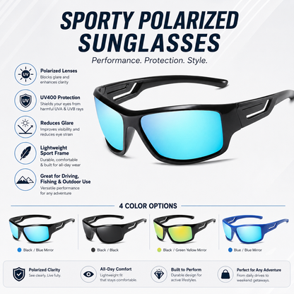 Polarized UV400 Sunglasses for Driving and Outdoor Activities