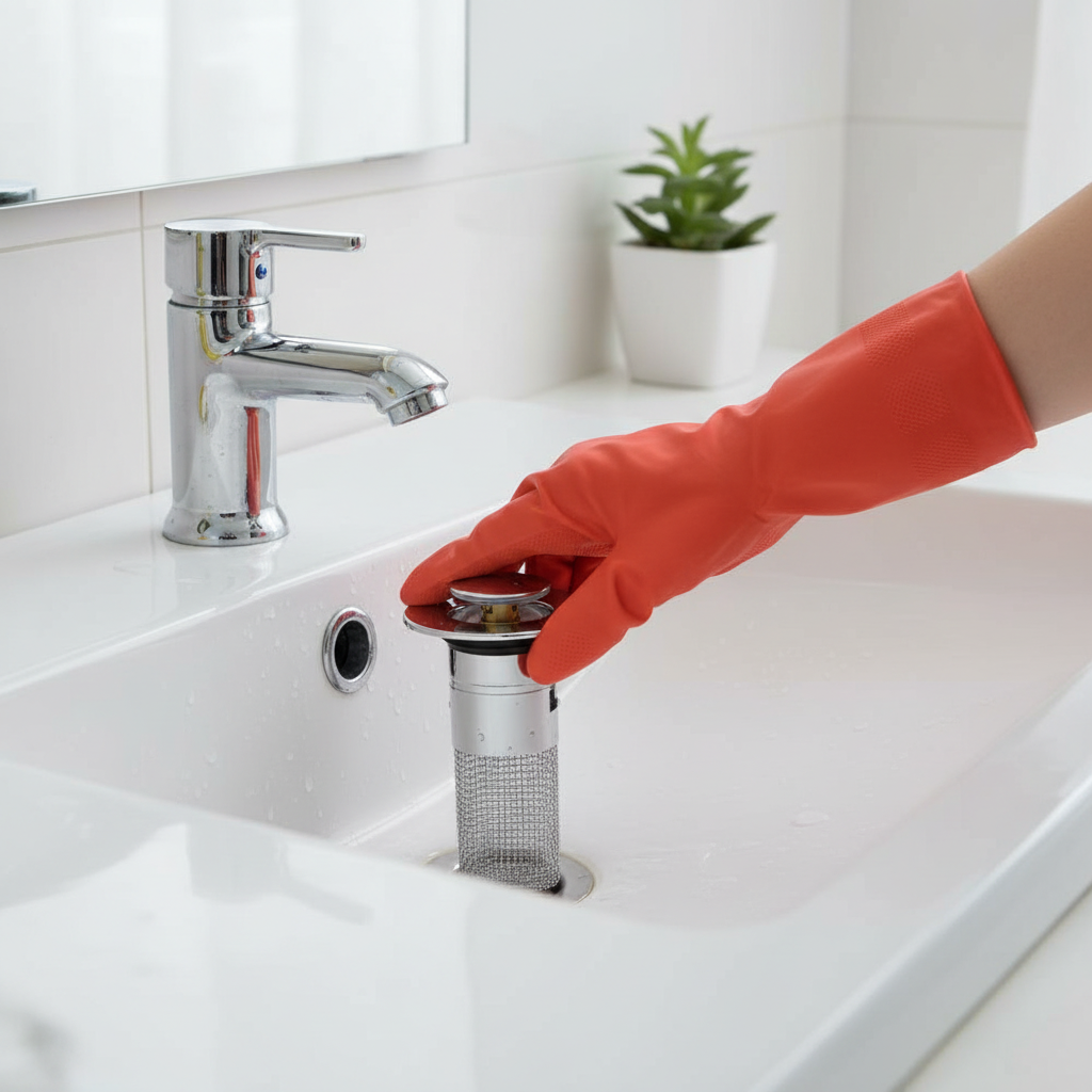 Pop Up Sink Drain Stopper with Basket Strainer