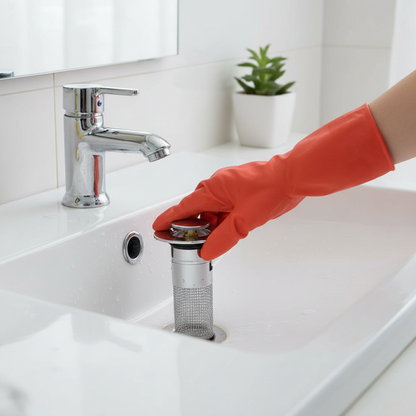 Pop Up Sink Drain Stopper with Basket Strainer