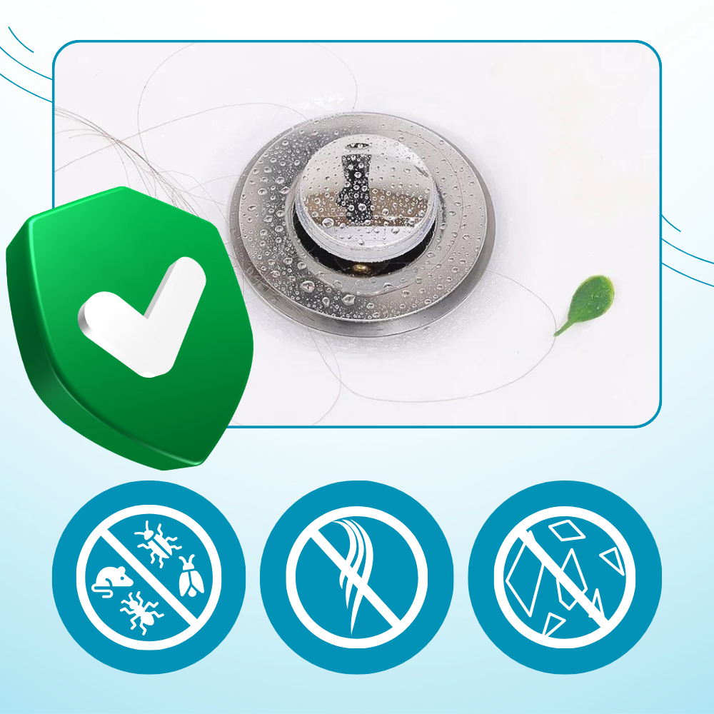 Pop Up Sink Drain Stopper with Basket Strainer