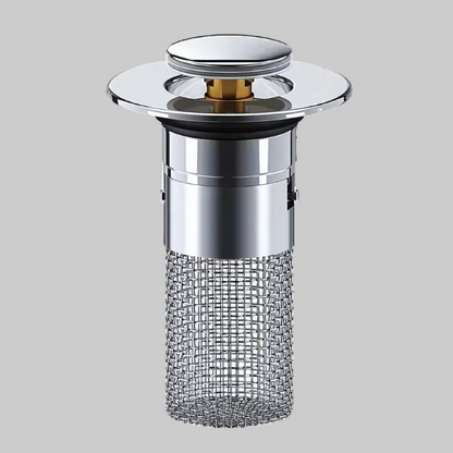 Pop Up Sink Drain Stopper with Basket Strainer