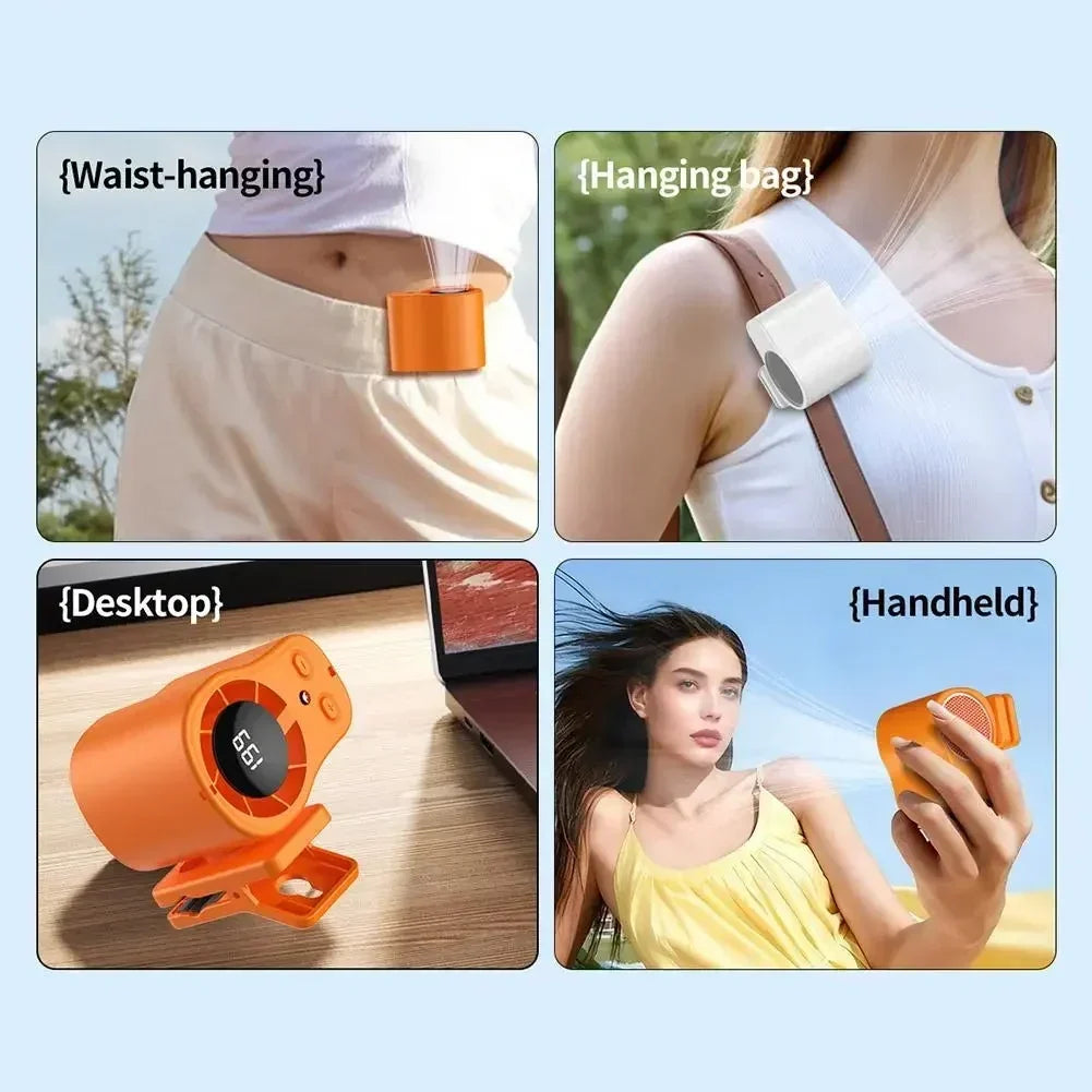 Portable Clip On Desk Fan USB Rechargeable 360 Degree Airflow