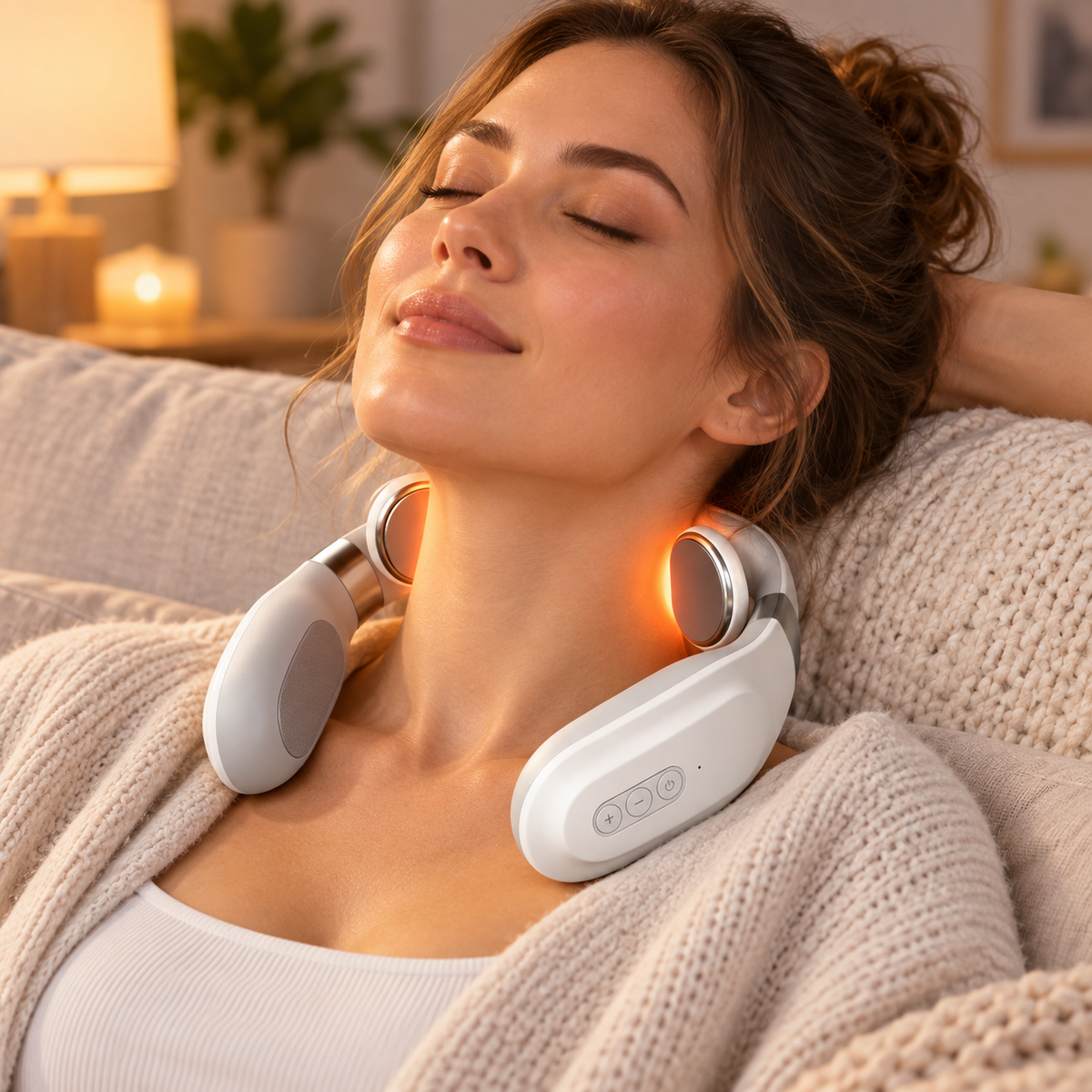 Portable Electric Neck and Shoulder Massager with Vibrating and Heat Modes