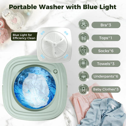 Portable Foldable Mini Washing Machine With Dryer