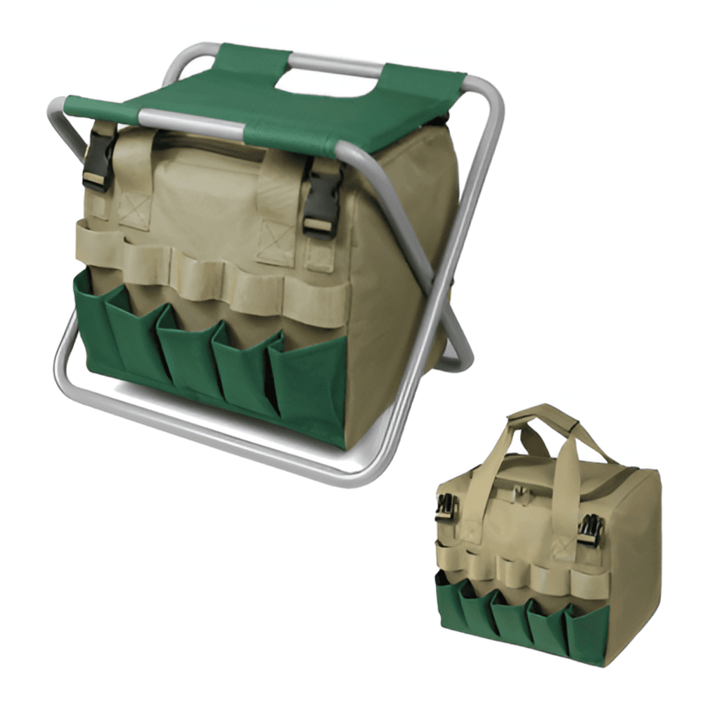 Portable Garden Tool Set Folding Stool Gardening Kit