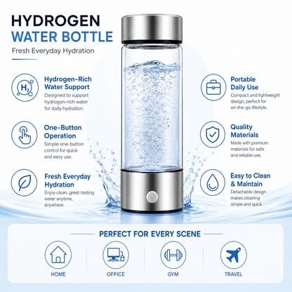 Portable Hydrogen Water Bottle with One Button Operation