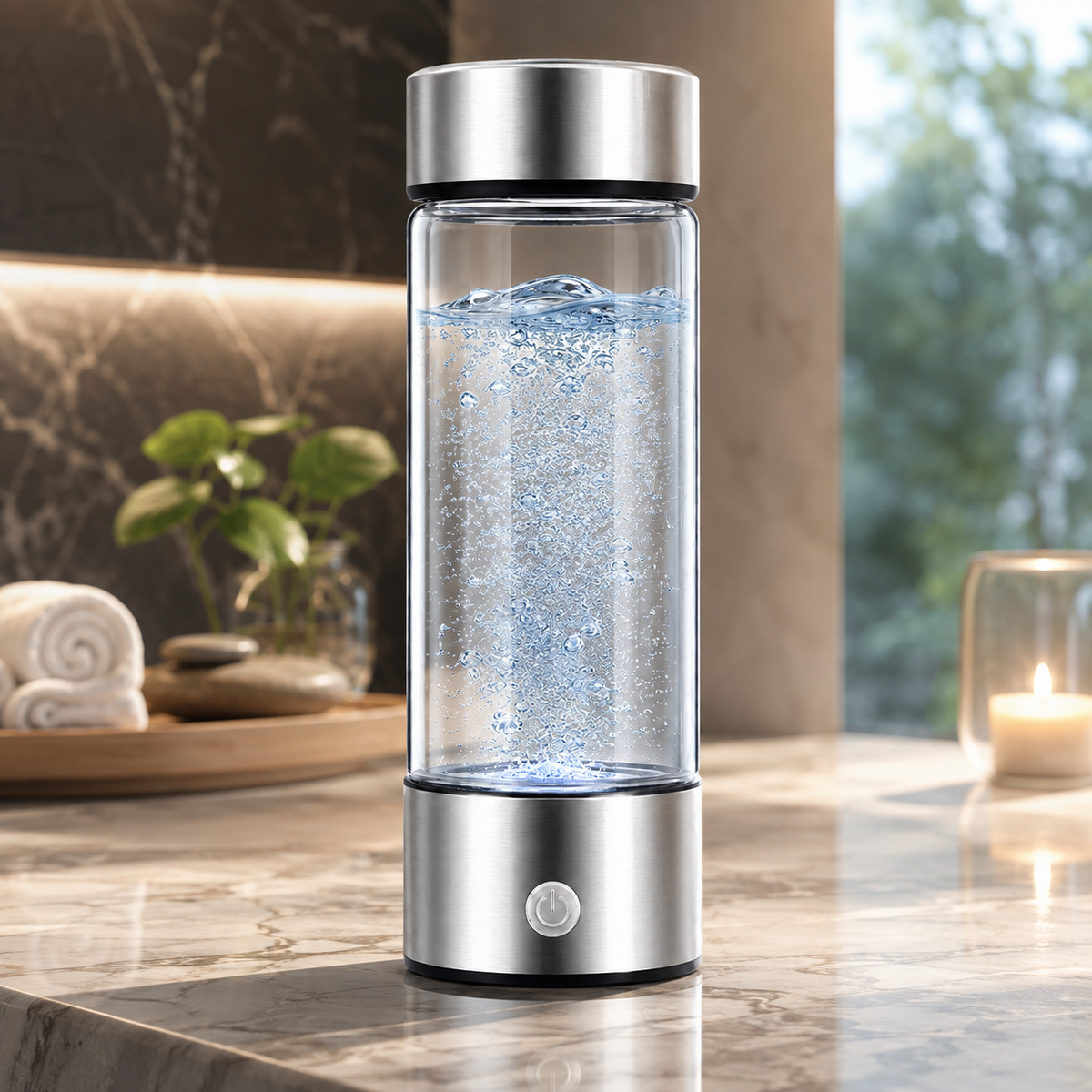 Portable Hydrogen Water Bottle with One Button Operation