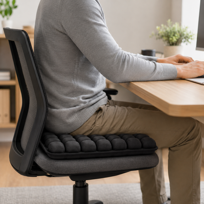 Draagbaar opblaasbaar luchtzitkussen met verstelbaar comfort, antislipbasis en handpomp