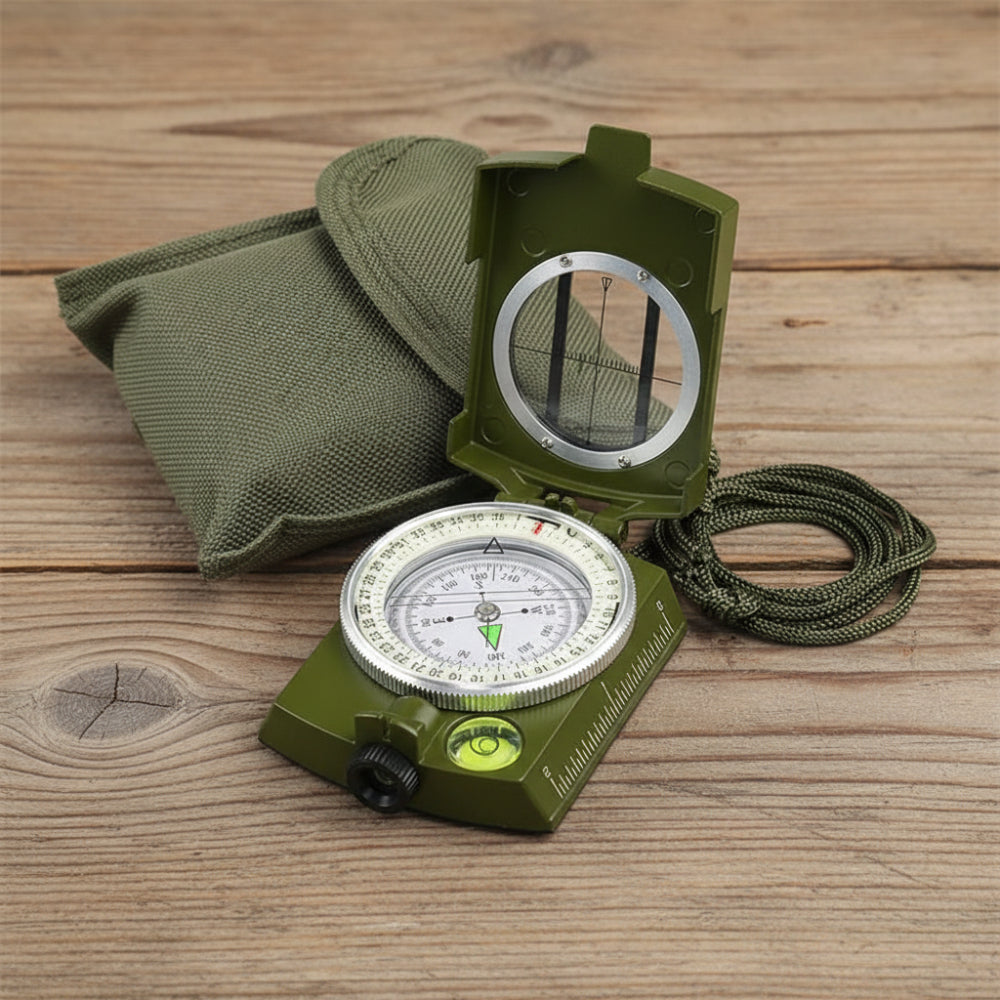 Portable Lensatic Compass Aluminum Hiking Navigation Tool for Outdoor Use