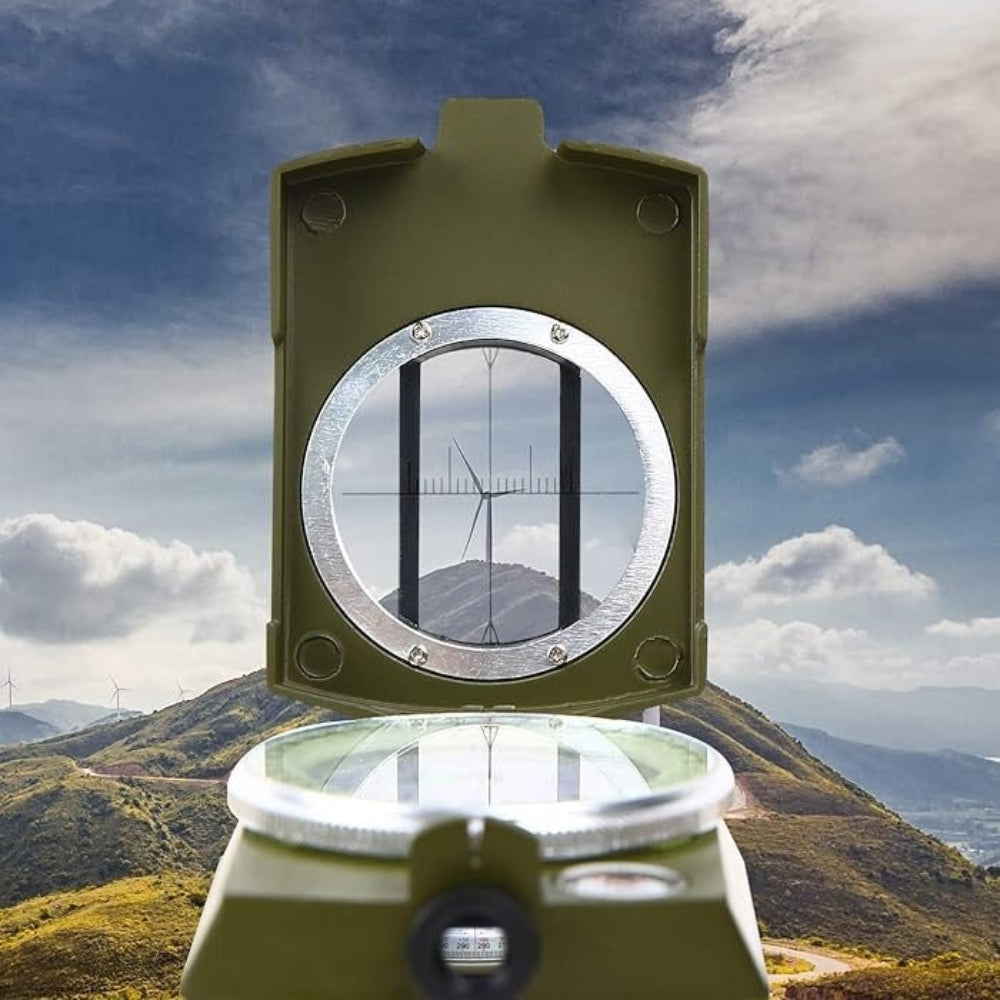 Portable Lensatic Compass Aluminum Hiking Navigation Tool for Outdoor Use