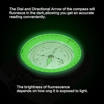 Portable Lensatic Compass Aluminum Hiking Navigation Tool for Outdoor Use