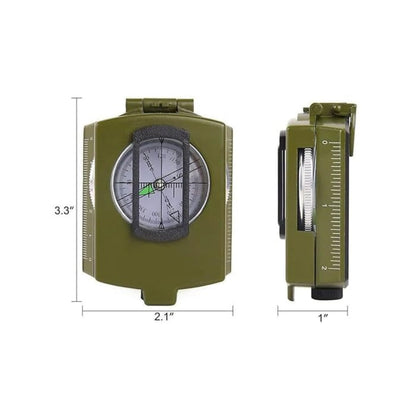 Portable Lensatic Compass Aluminum Hiking Navigation Tool for Outdoor Use