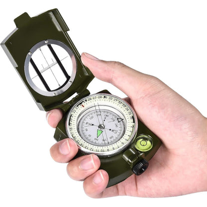 Portable Lensatic Compass Aluminum Hiking Navigation Tool for Outdoor Use