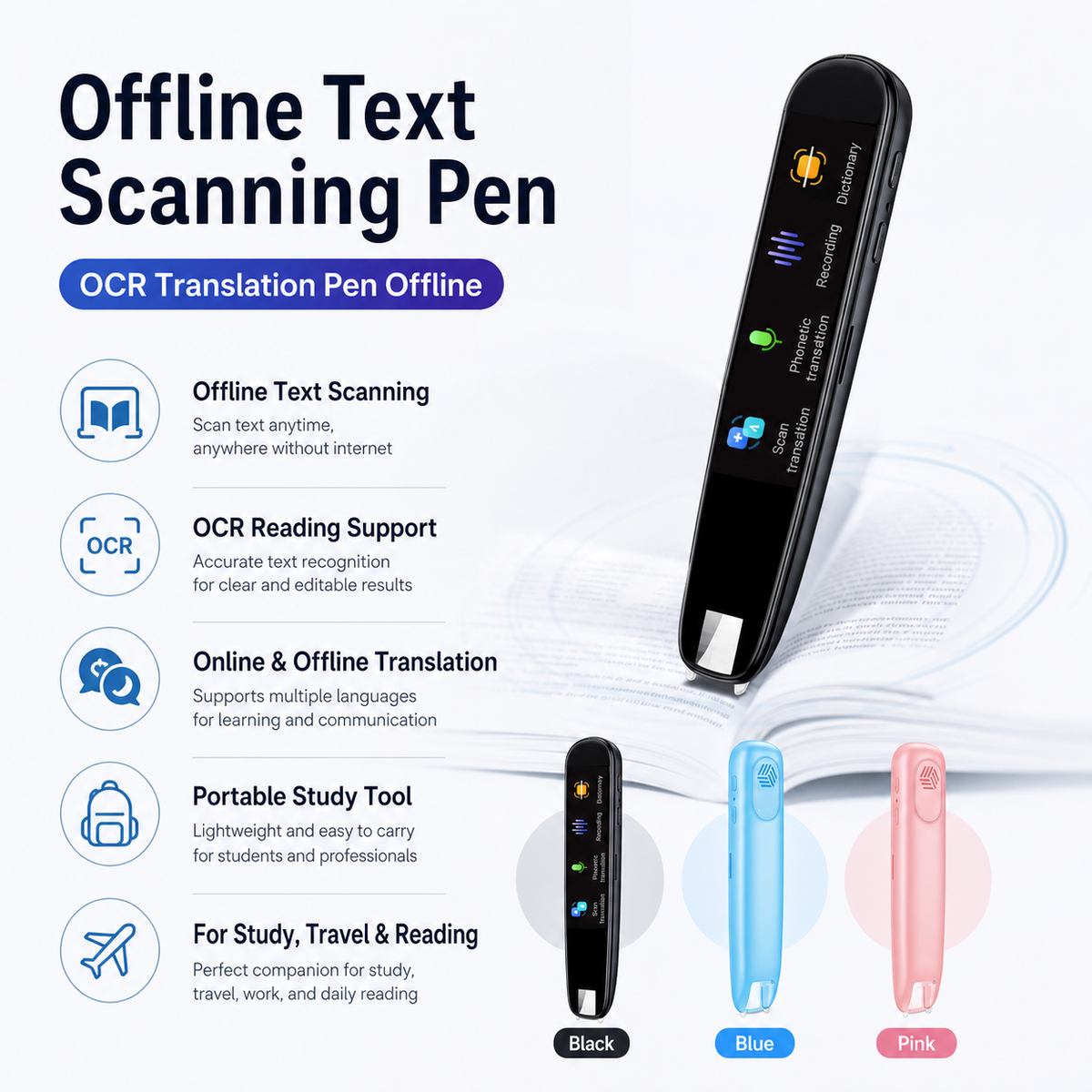 Portable OCR Text Scanning and Translation Pen