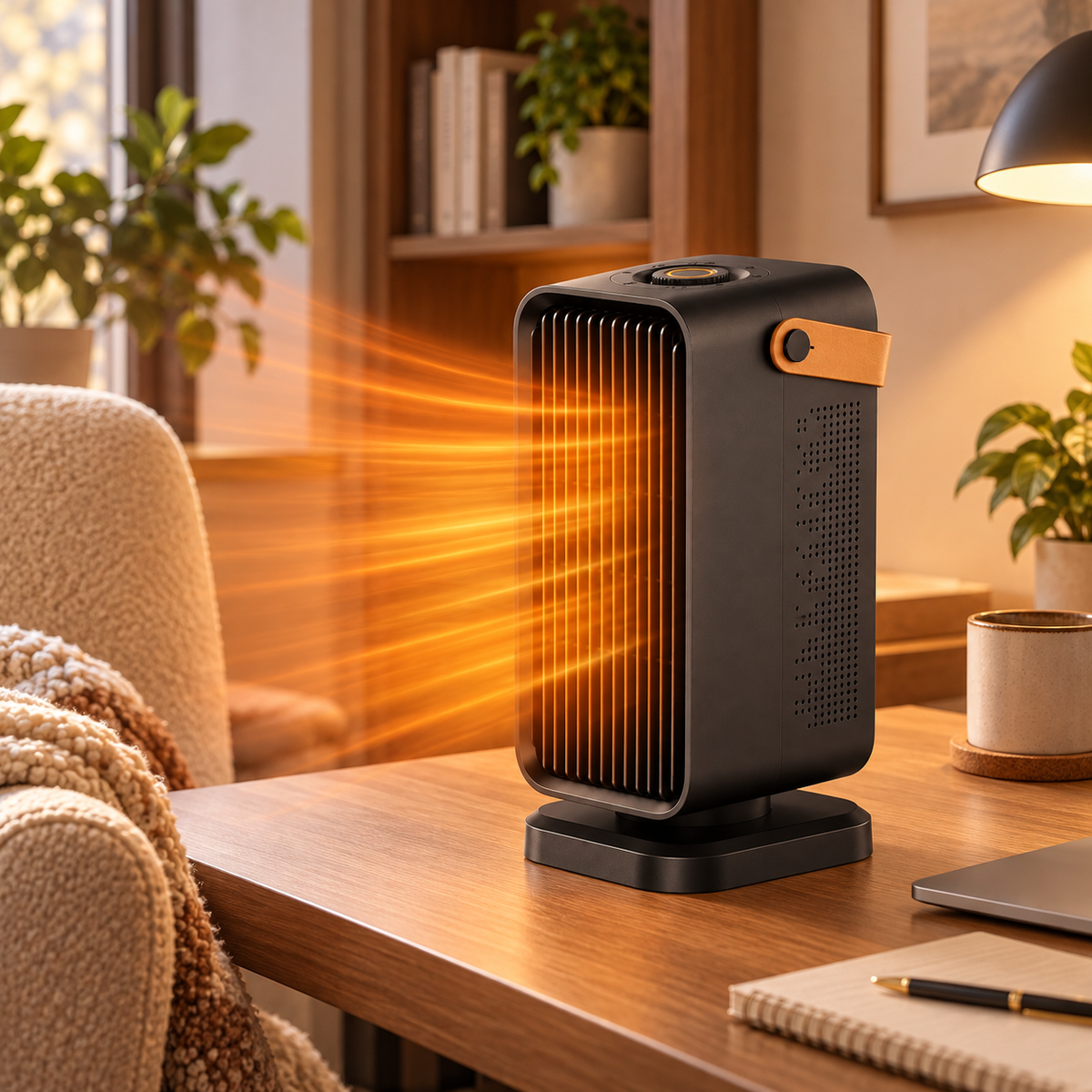 Portable Oscillating Electric Heater with PTC Ceramic Heating