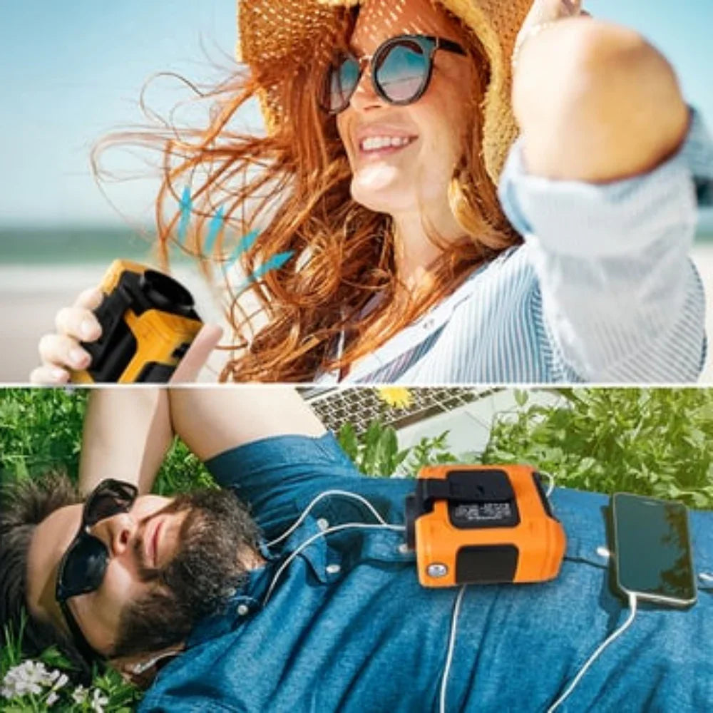 Portable Rechargeable Fan Power Bank Flashlight Outdoor Cooling Device