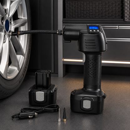 Portable Rechargeable Tyre Inflator with Digital Pressure Gauge