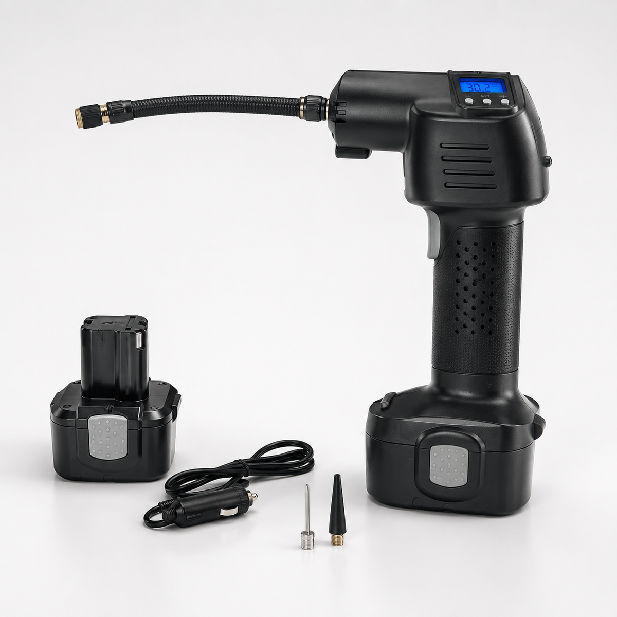 Portable Rechargeable Tyre Inflator with Digital Pressure Gauge