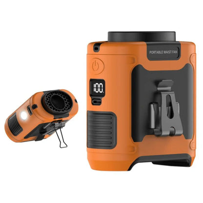 Portable Waist Fan Power Bank Flashlight for Outdoor Use