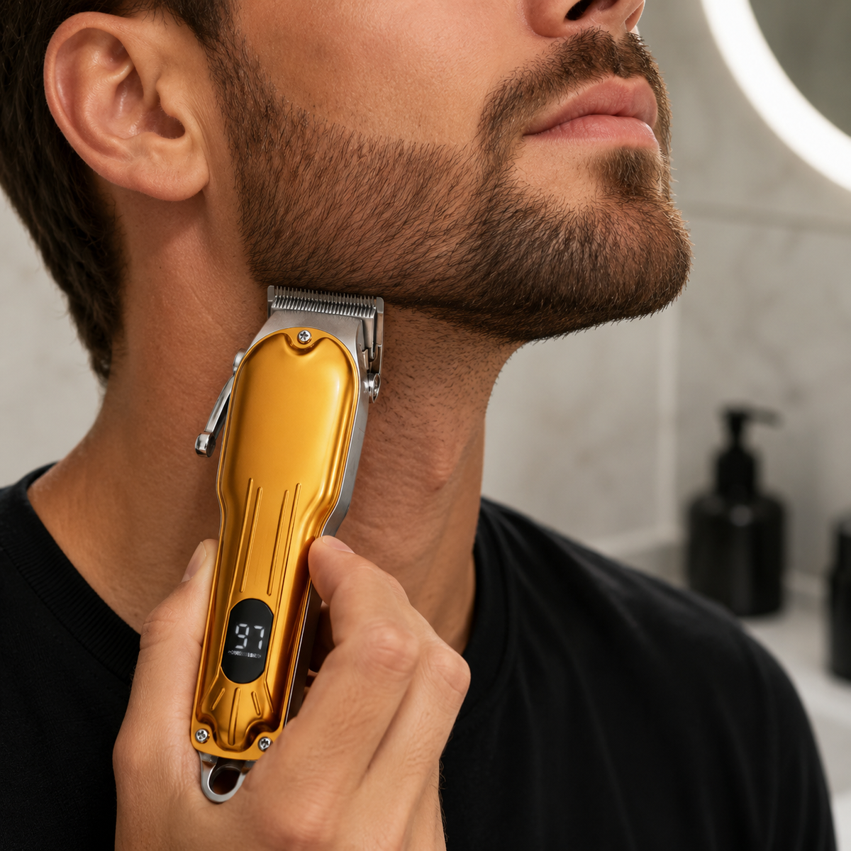 Powerful Hair and Beard Trimmer with Sharp Blades for Skin Fades