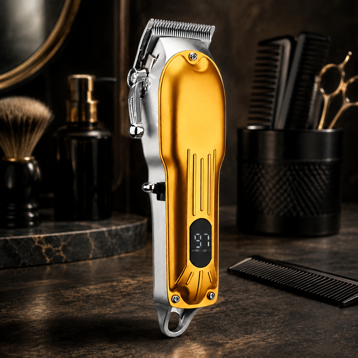 Powerful Hair and Beard Trimmer with Sharp Blades for Skin Fades