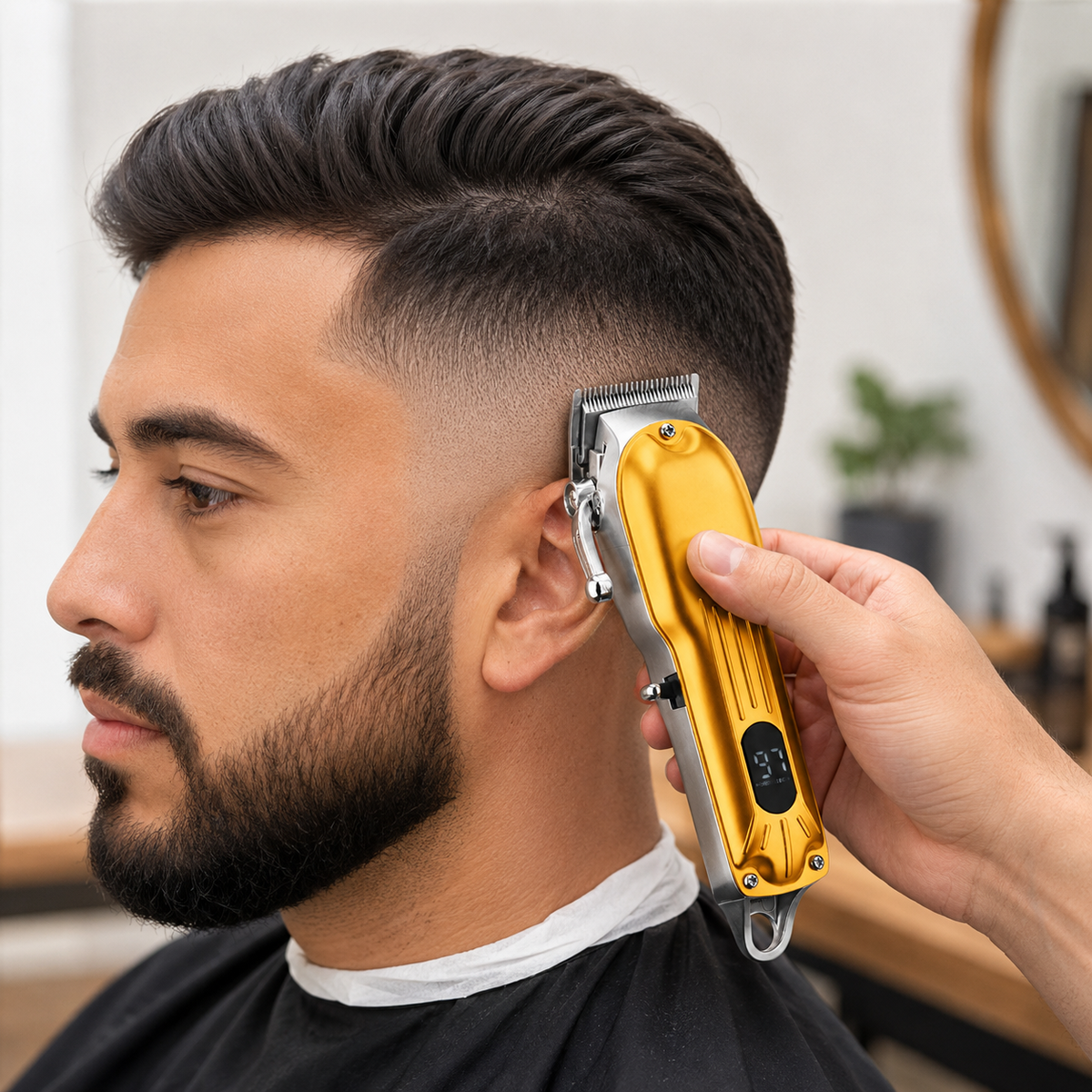 Powerful Hair and Beard Trimmer with Sharp Blades for Skin Fades