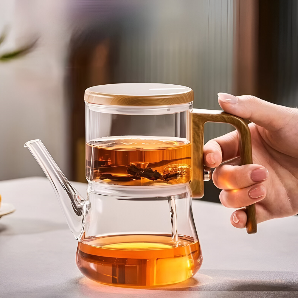 Premium Glass Teapot Magnetic Infuser Borosilicate Tea Brewer 760ml