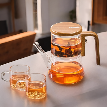 Premium Glass Teapot Magnetic Infuser Borosilicate Tea Brewer 760ml