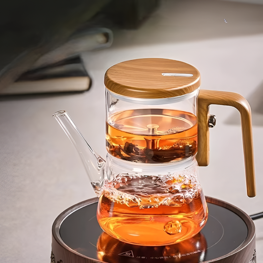 Premium Glass Teapot Magnetic Infuser Borosilicate Tea Brewer 760ml