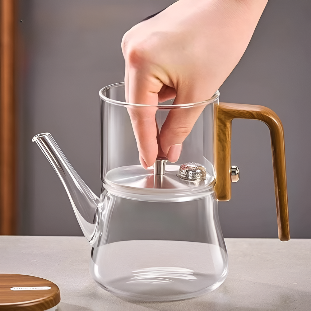 Premium Glass Teapot Magnetic Infuser Borosilicate Tea Brewer 760ml