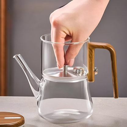 Premium Glass Teapot Magnetic Infuser Borosilicate Tea Brewer 760ml