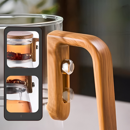 Premium Glass Teapot Magnetic Infuser Borosilicate Tea Brewer 760ml