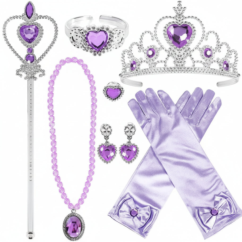 Set met prinsessenketting en oorbellen, verkleedaccessoires voor meisjes