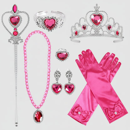 Set met prinsessenketting en oorbellen, verkleedaccessoires voor meisjes