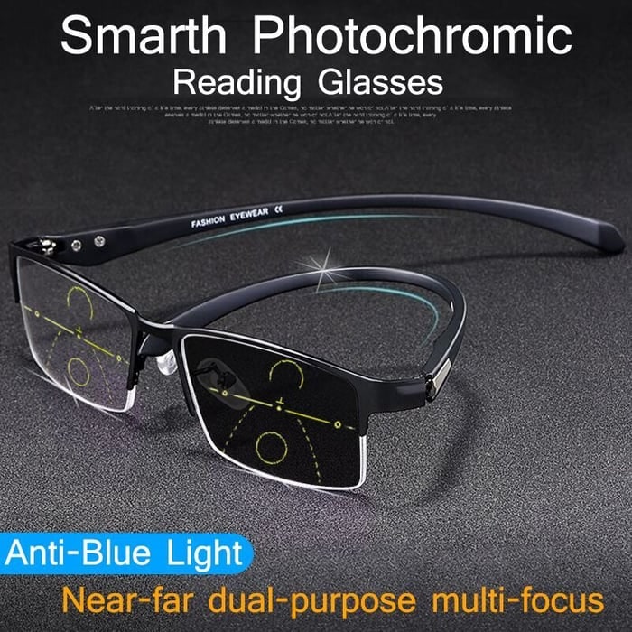 Progressive Reading Glasses Blue Light Photochromic Lenses