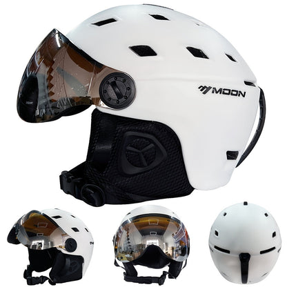 Protective Ski Helmet Snowboard Helmet With Goggles Adjustable Winter Sports Gear