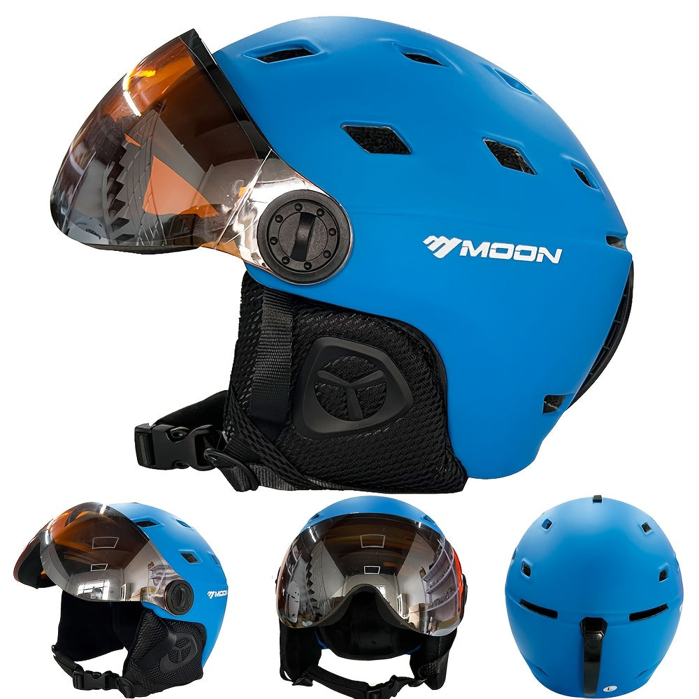 Protective Ski Helmet Snowboard Helmet With Goggles Adjustable Winter Sports Gear
