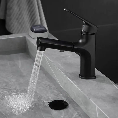 Pull Out Single Handle Bathtub Faucet Swivel Mixer Tap