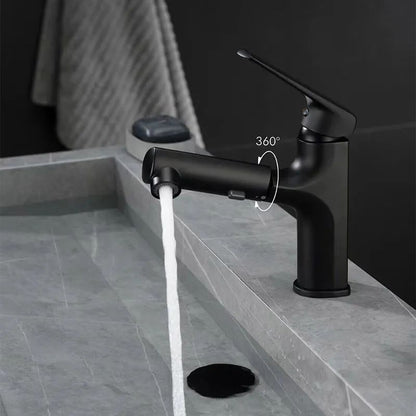 Pull Out Single Handle Bathtub Faucet Swivel Mixer Tap