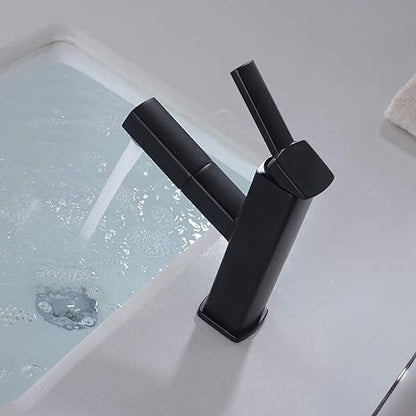 Pull Out Single Handle Bathtub Faucet Swivel Mixer Tap