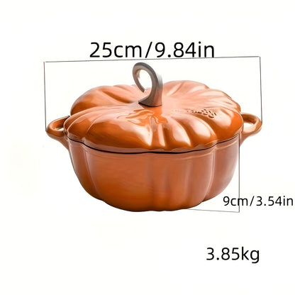 Pumpkin Enamel Cooking Pot Soup Stew Casserole Pan